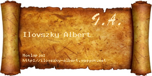 Ilovszky Albert névjegykártya